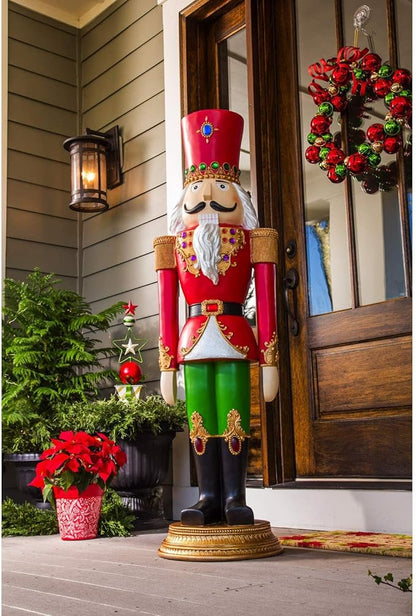 Evergreen 4.5 Foot Tall Nutcracker Christmas Decor Indoor Outdoor Garden Statue | Traditional Regal Figure Soldier | Holiday Life Size | Outdoor Safe