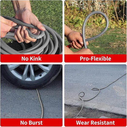 Pressure Washer Hose 50ft, 4200PSI Wire Braid Power Washer Extension Hose 1/4 Inch High Tensile, Flexible Kink Resistant Heavy Duty Replacement Hose with 3/8 Quick Connect