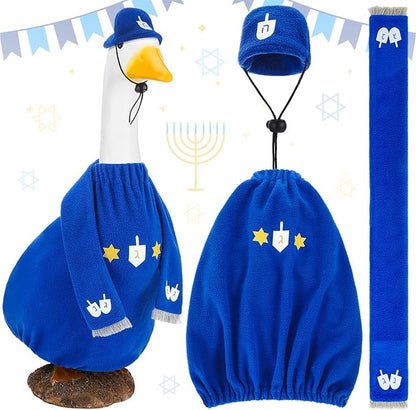 Cozypower Christmas Porch Goose Outfits Clothes for Plastic 23'' Cement Goose Duck Lawn Yard Decorations(Cute Style)