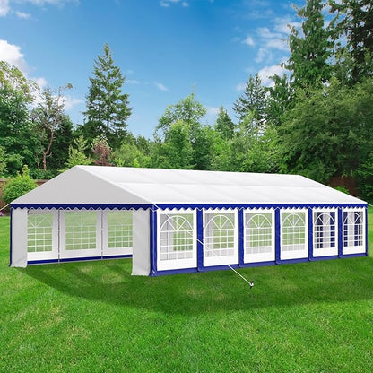 GREEN PARTY 20x40FT Party Tent Heavy Duty, Large Wedding Event Shelters with 7 Carry Bags & Removable Sidewalls, Outdoor Canopy Gazebo Commercial Tents for Parties Carport Camping Garden Patio