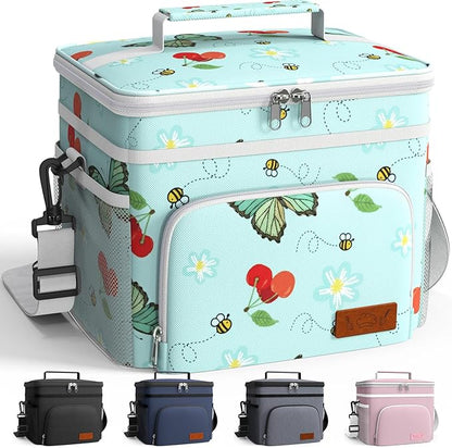 HOTOR Insulated Lunch Box Men Women Leak-Proof Cooler Lunch Bag 9L | 4 Pockets, Adjustable Strap, Ideal for Work, Picnic, Travel, Camping, Gift