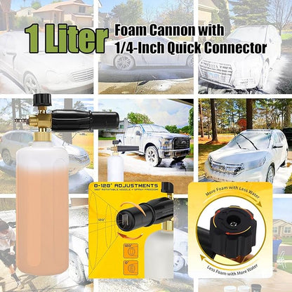 Wall Mounted Pressure Washer - Max 5500 PSI 3.6 GPM, 5 Levers Power Washer with 100FT Retractable Hose for Car/Driveway, Automatic Rewind, Any Length Lock