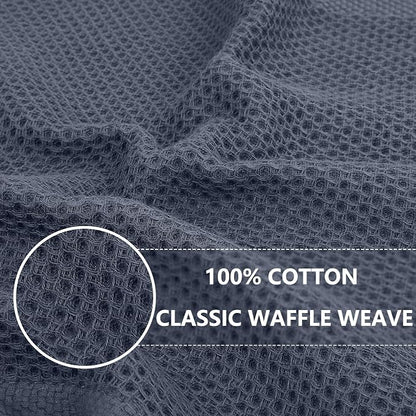 Homaxy 100% Cotton Oversized Waffle Weave Kitchen Towels, 7-Pack, Dark Grey | 20 x 28 Inches, Ultra Soft Absorbent Dish Towels, Quick Drying Large Cleaning Towels