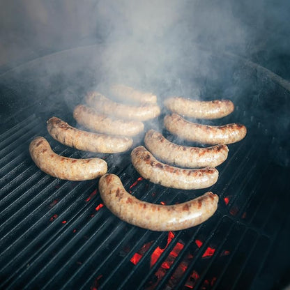 Bearded Butchers Onion & Bell Pepper Bratwurst DIY Kit – Mild Brats with Onion & Bell Pepper Seasoning, Optional Jalapeños & 32mm-35mm Natural Hog Casings – Makes Up to 25 lbs Meat
