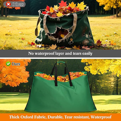 Leaf Bag for Collecting Leaves, 600D Oxford Cloth Collapsible Reusable Garden Yard Waste Tarp Container with Padded Handle 2 in 1 Leaf Collector Storage Bags Heavy Duty Leaf Tarp, 48" x 72"