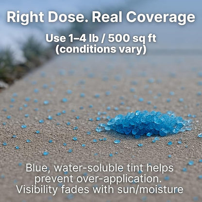 Thawtful Blue Ice & Snow Melt – Snow Melt, Rock Salt, Driveway & Sidewalk Salt for Ice, Blue Granular Rock Salt, Melts to −16°F (−27°C) – Resealable Zip Bag (2 QUARTS - 4.2 lb.)