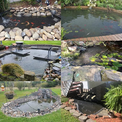 25x50ft Pond Netting for Leaves Leaf Net Cover Pond Net with Small Fine Mesh Protecting Koi Fish from Birds Cats Stakes Included