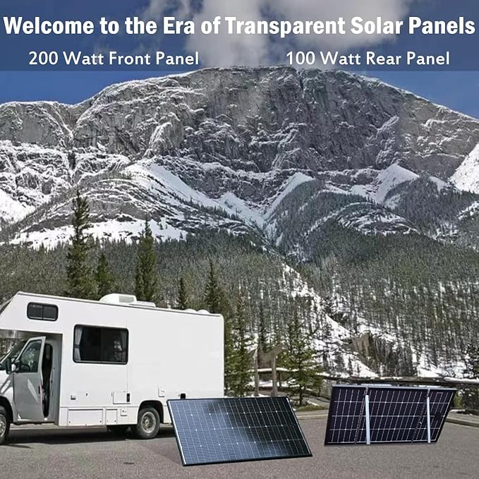 JJN Bifacial 400 Watt Solar Panel, 16BB N-Type 2 Pcs 200W 12V 25% High Efficiency 400W Solar Panels, Monocrystalline Solar Module for RV Home Farm Trailer Camper Marine Off-Grid Solar System