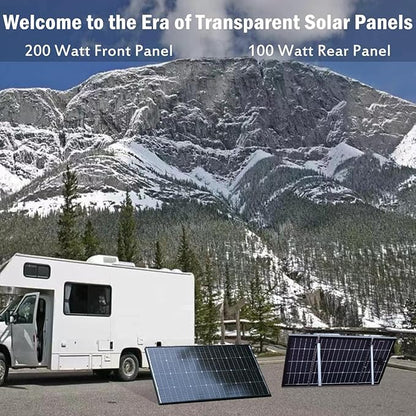JJN Bifacial 400 Watt Solar Panel, 16BB N-Type 2 Pcs 200W 12V 25% High Efficiency 400W Solar Panels, Monocrystalline Solar Module for RV Home Farm Trailer Camper Marine Off-Grid Solar System