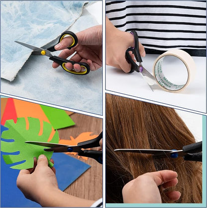 24PCS 8" Scissors,Sharp Stainless Steel All Purpose in Office School Crafts | Right/Left Handed, Comfort Grip Scissors for Office Desk Accessories Sewing Fabric Home Craft School Teacher/Class Supplies