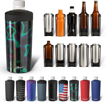 Frost Buddy XL Can Cooler - Fits 12/16/20/24 oz Cans & Bottles (Lights) | Cold for 12+ hours | No condensation | Fits slim & big cans | Durable, portable design