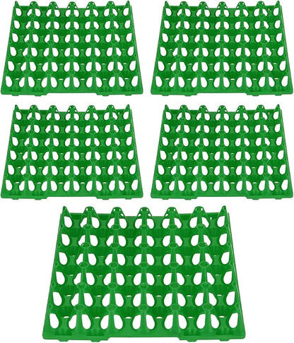 Dioche Egg Crates 5PCS Egg Flats - 30 Cell Plastic Crates Holder Tray for Storage & Transportation - Durable & Reusable Storage Solutions (Green)