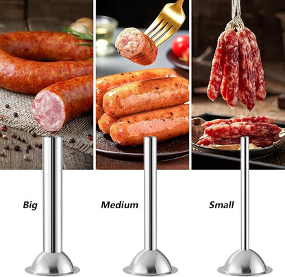 3 Pieces #22 Sausage Stuffer Grinder Tubes | Stainless Steel, Size 22 Meat Grinder Food Maker Kit, for #22 Food Grinder