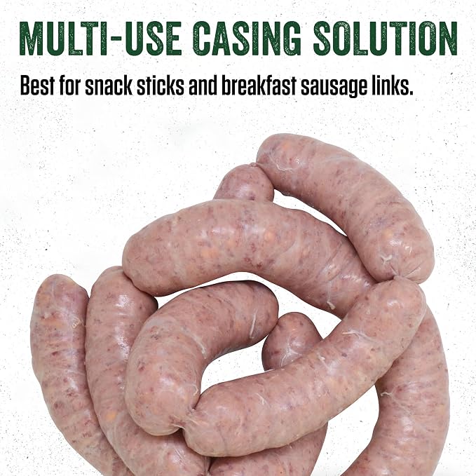 LEM Products Natural Sheep Casings, 19–21mm Edible Sausage Casings for Snack Sticks, Hot Dogs, Breakfast Sausage, Pepperoni, Salami, Homemade Sausages, Stuffs Approx. 15 lbs, 5.1 Ounce Package