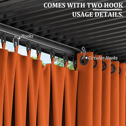 Gazebo Universal Replacement Privacy Curtain,12'×12' Gazebo Outdoor Waterproof Curtains, 4-Panels Sidewall Curtains with Double Zipper for Patio Canopy, Garden and Backyard (Curtain Only)