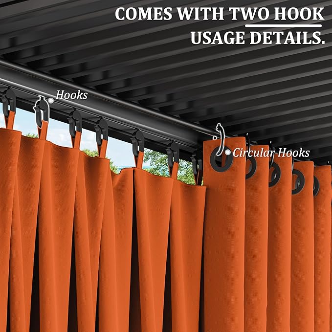 Gazebo Universal Replacement Privacy Curtain,12'×16' Gazebo Outdoor Waterproof Curtains, 4-Panels Sidewall Curtains with Double Zipper for Patio Canopy, Garden and Backyard (Curtain Only)