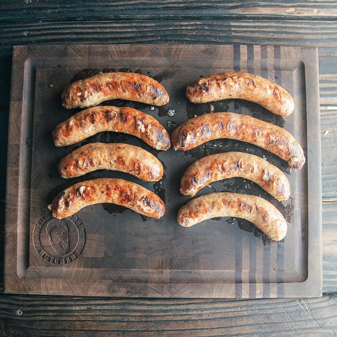 Bearded Butchers Mushroom & Swiss Bratwurst DIY Kit – Brats with Seasoning, Swiss Cheese, Mushroom Bits & 32mm-35mm Natural Hog Casings – Great for Pork, Venison, Elk, Bison – Makes Up to 25 lbs Meat
