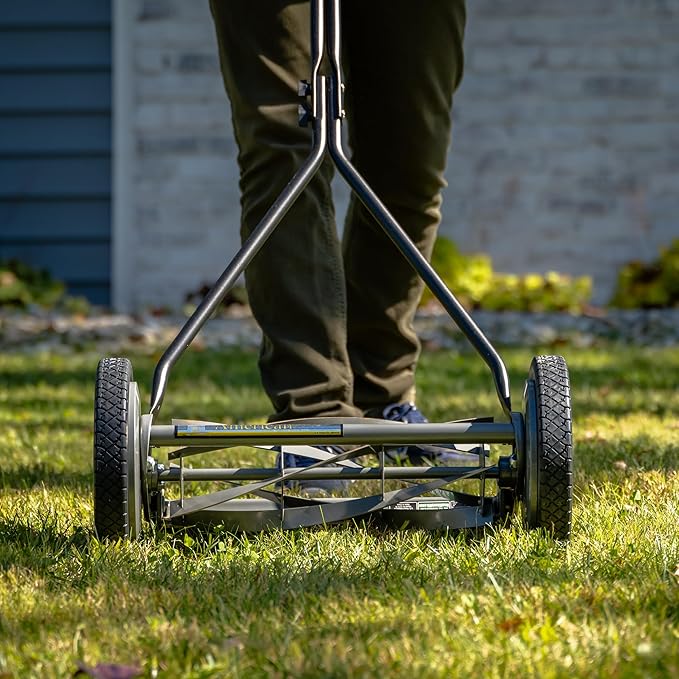 American Lawn Mower Company 1415-16 16-Inch 5-Blade Push Reel Lawn Mower, 5-Blade, Gray