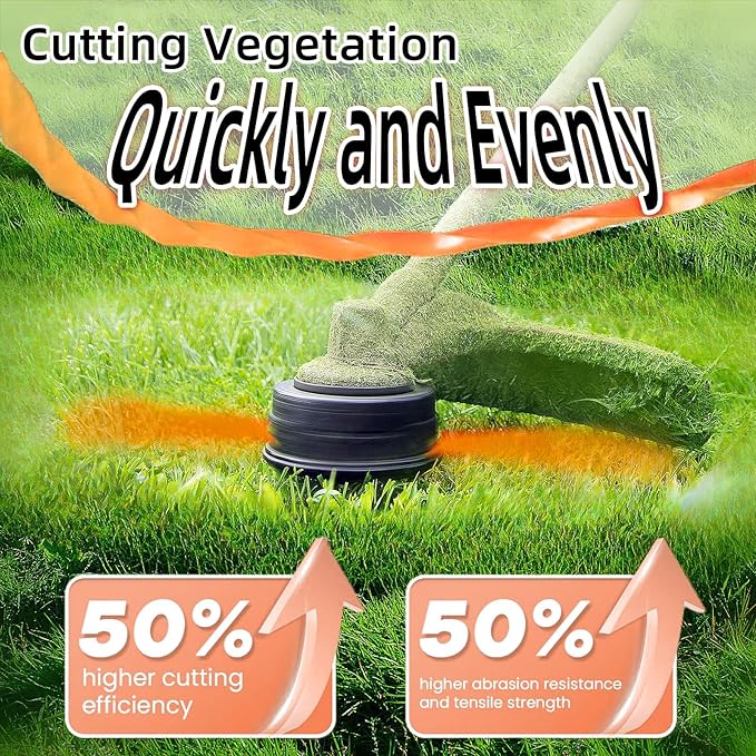 2-Pack String Trimmer Line .095 Compatible with Ego String Trimmer 095 Weed Eater String Pre-Cut Dual Color 3-section Fast-positioning Twisted Trimmer Line Universal Fit Weed Wacker String 14 ft