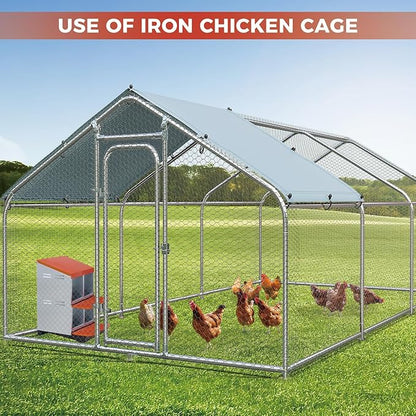 Chicken Nesting Boxes with Rollout Egg Collection – 4-Compartment Metal Hen Nest Box with Removable Trays, Slanted Roof & Ventilation, Wall Mount or Standing for Backyard Poultry Coop, Orange