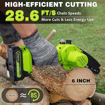 Mini Chainsaw Cordless,[2025 Upgraded] Electric Saw Gifts for Men Dad Husband Gardener, Cool Gadgets for Men 2025, Stocking Stuffers for Adults Christmas Gifts for Women