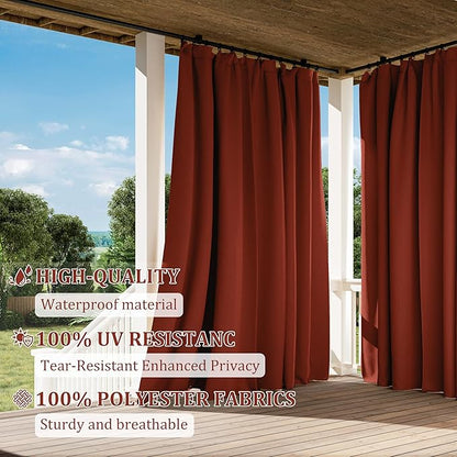 Gazebo Universal Replacement Privacy Curtain,10'×10' Gazebo Outdoor Waterproof Curtains, 4-Panels Sidewall Curtains with Double Zipper for Patio Canopy, Garden and Backyard (Curtain Only)
