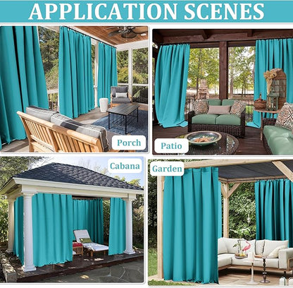 Gazebo Universal Replacement Privacy Curtain,10'×10' Gazebo Outdoor Waterproof Curtains, 4-Panels Sidewall Curtains with Double Zipper for Patio Canopy, Garden and Backyard (Curtain Only)