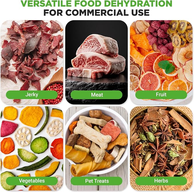NutriChef 30 Layer & 3 Chamber Commercial Food Dehydrator Machine - Stainless Steel Trays, Digital Timer and Temperature Control, Ideal for Jerky Meat, Fruit, Pet Treats, Vegetables, and Herbs