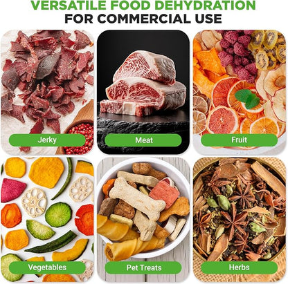 NutriChef 30 Layer & 3 Chamber Commercial Food Dehydrator Machine - Stainless Steel Trays, Digital Timer and Temperature Control, Ideal for Jerky Meat, Fruit, Pet Treats, Vegetables, and Herbs