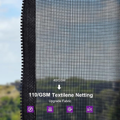 PURPLE LEAF 10' X 10' Hardtop Gazebo Permanent Gazebo with Galvanized Steel Double Roof for Patio Lawn Garden Aluminum with Netting and Curtains Grey