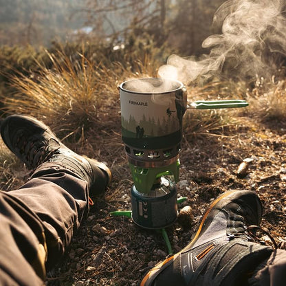 Fire-Maple Fixed Star 3 Backpacking and Camping Stove System, Green 21oz | 30% Faster Boil with HX Base, Piezo Ignition, Locking Handle, All-in-One, Portable, Compatible with Most Canisters
