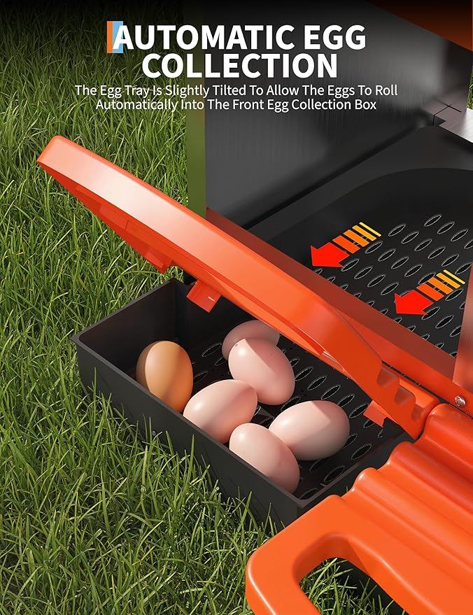 Chicken Nesting Boxes, 3 Hole Metal Rollaway Nest Box for Laying Hens with Cleanable Pull-Out Trays Wall Mount or Placed Design for Easy Egg Collection & Cleaning(Includes Legs)