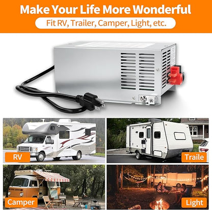 Upgrade WF-9855 55 Amp RV Power Converter Charger, Replace for RV Camper WF-9800 Series, WF-9855, WF-9855-AD, WF-9855-MBA, for Lead-Acid Battery 1 Year Warrant