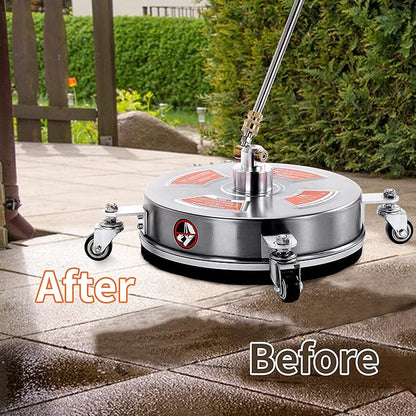 M MINGLE 14'' Pressure Washer Surface Cleaner Attachment, Driveway Power Washer Accessory with 2 Extension Wand, 1/4" Quick Connect, 4000 PSI