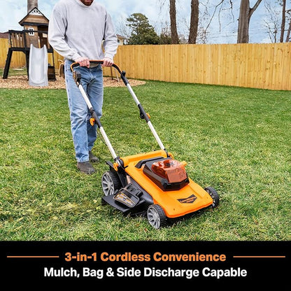 LawnMaster CLMF4821A Cordless Lawn Mower Brushless 48V MAX* 21Inch 3-in-1 Function Up to 1/2 Acre with 4X24V MAX* 4.0Ah Battery and a Dual Charger