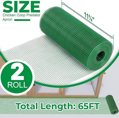 Forestchill Chicken Coop Bottom Predators Resistant Barrier Mesh, Chicken Coop Predator Apron Wire Mesh, Cut to Fit, Total 11 5/8" x 65 Ft