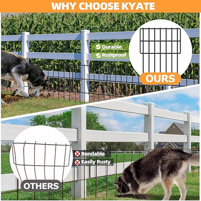 KYATE Garden Fence Animal Barrier, 30 Panels No Dig Fence 42.5ft(L) x13in(H), Rustproof Metal Defense Border, Dogs Rabbits Blocker Fence for Outdoor Yard & Patio