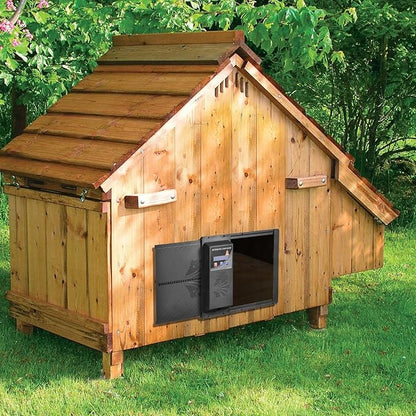 Programmable Chicken Automatic Door with Timer and LCD Display Double Power Supply(USB Charging/Battery Holder) Chicken Coop Door Anti-Pinch Protection for Poultry Black