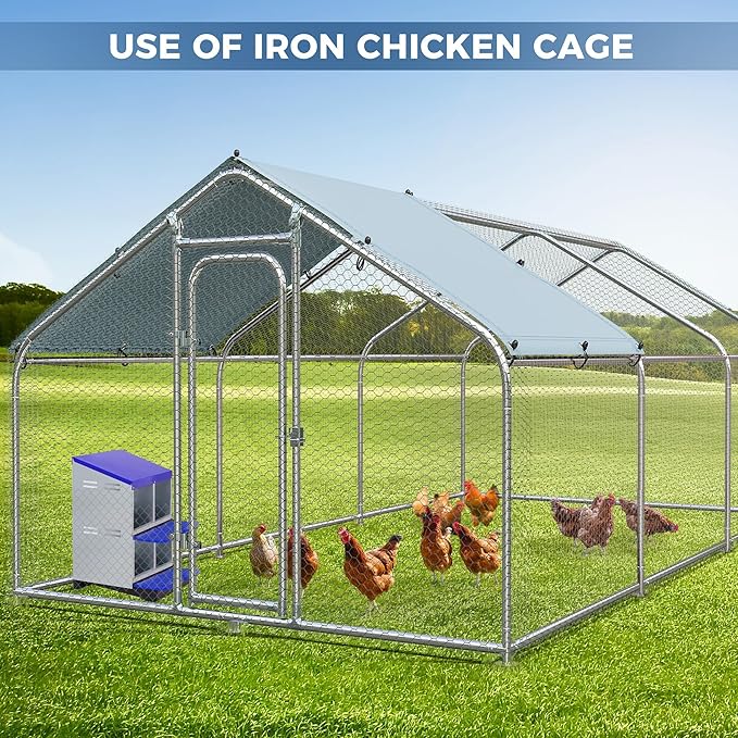Chicken Nesting Boxes, Metal Rollaway Chicken Nest Box with Rollout Egg Collection, Removable Tray & Nesting Pads, Egg Laying Box for Chicken Coop Hens, Wall Mount or Standing, 3 Compartments 2 Layer