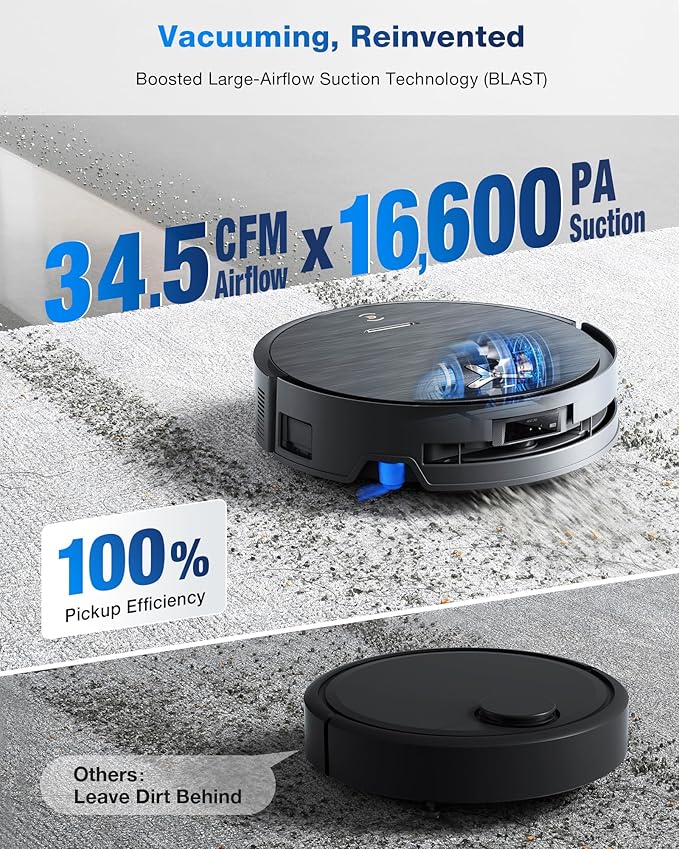 ECOVACS DEEBOT X9 PRO Omni Robot Vacuum and Mop,16,600Pa Blast Suction, OZMO Roller Instant Self-Washing Mopping, ZeroTangle 3.0, Triple Lift System, AI Smart Navigation, Hands-Free Omni Station