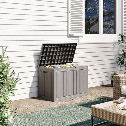 45 Gallon Outdoor Storage Box, Resin Deck Boxes Outdoor Waterproof For Patio Furniture, Garden Tools, Pool Supplies, Durable And UV Resistant, Lockabl