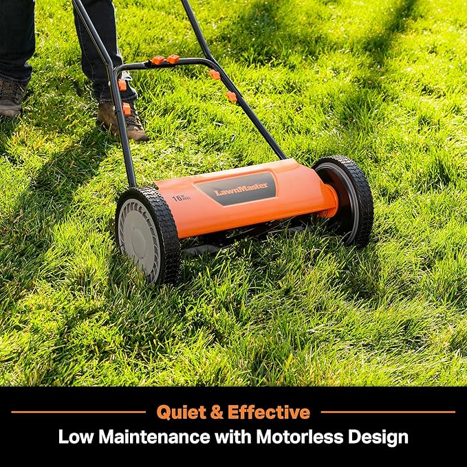LawnMaster LMRM1602 Push Reel Lawn Mower 16-Inch 5-Blade