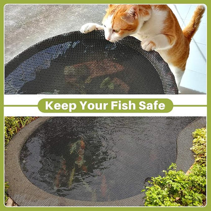 Koi Pond Netting Kit 19.7x30ft, Heavy-Duty Pe, Bird Deer Fence Netting, Durable Net Cover for Leaves, Protect Fish from Blue Heron Bird, Cats & Predators, Stakes & Ties Included