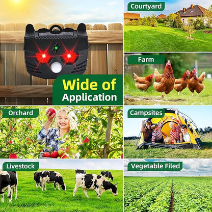 Solar Nocturnal Animal Repellent Outdoor Predator Lights for Chicken Coop Predator Protection Coyote Deterrent for Yard Nite Guard Solar Lights Predator Eyes-Protects Against Fox,Raccoon,Skunk,Deer(4)