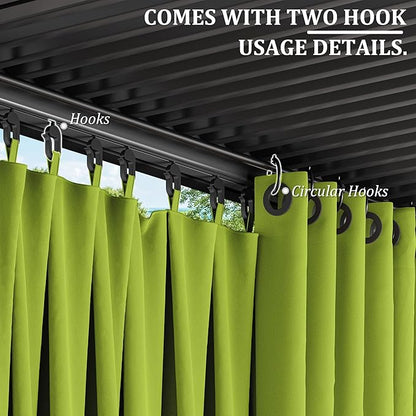Gazebo Universal Replacement Privacy Curtain,12'×20' Gazebo Outdoor Waterproof Curtains, 4-Panels Sidewall Curtains with Double Zipper for Patio Canopy, Garden and Backyard (Curtain Only)