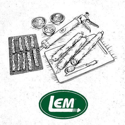 LEM Products Jerky Cannon, Anodized Aluminum Jerky Gun for Beef Snack Sticks, Meat Sticks, Includes Nozzles, Meat Seasonings, Cleaning Brush