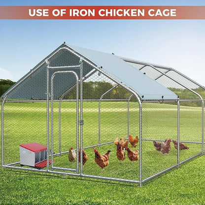 3 Compartment Metal Chicken Nesting Box, Includes 3 Soft Hay Mats, Automatic Roll-Out Egg Collection, Waterproof Galvanized Steel Laying Box with Perch & Wall Mount, for Hens Ducks Rabbits