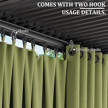 Gazebo Universal Replacement Privacy Curtain,12'×20' Gazebo Outdoor Waterproof Curtains, 4-Panels Sidewall Curtains with Double Zipper for Patio Canopy, Garden and Backyard (Curtain Only)