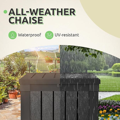 GOOBED Outdoor Storage Box, Weather-Resistant Resin Deck Box, 51-Gallon Storage Container for Patio Cushions, Pool Accessories, Garden Tools, Lockable, Easy Maintenance, Black