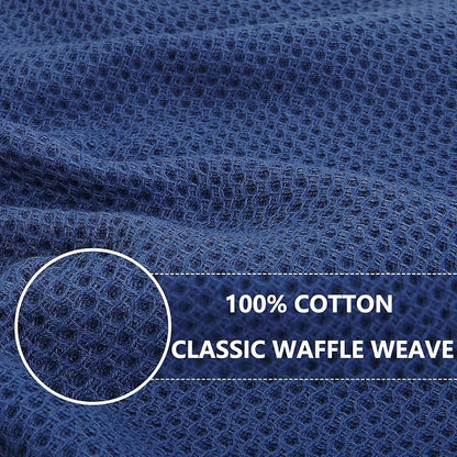 Homaxy 100% Cotton Oversized Waffle Weave Kitchen Towels, 5-Pack, Navy Blue | 20 x 28 Inches, Ultra Soft Absorbent Dish Towels, Quick Drying Large Cleaning Towels